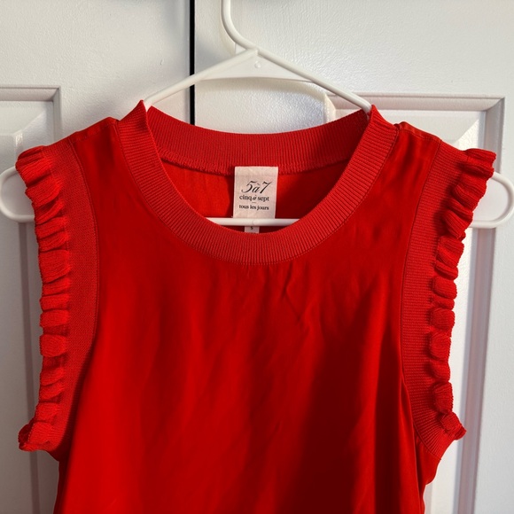 Cinq a sept red silk top - Picture 2 of 6